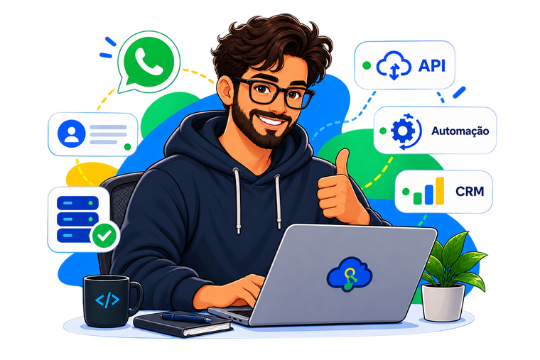 Profissional acompanhando automações e integrações digitais
